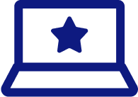 icon of an open laptop with a star on the screen